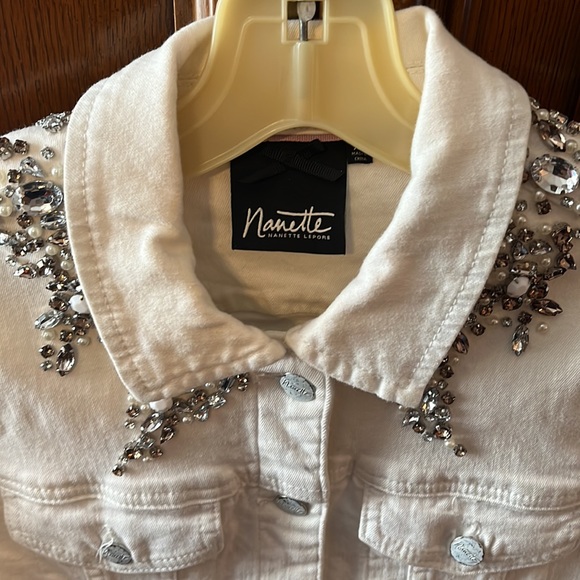NANNETTE LEPORE WHITE DENIM JACKET - Picture 2 of 9